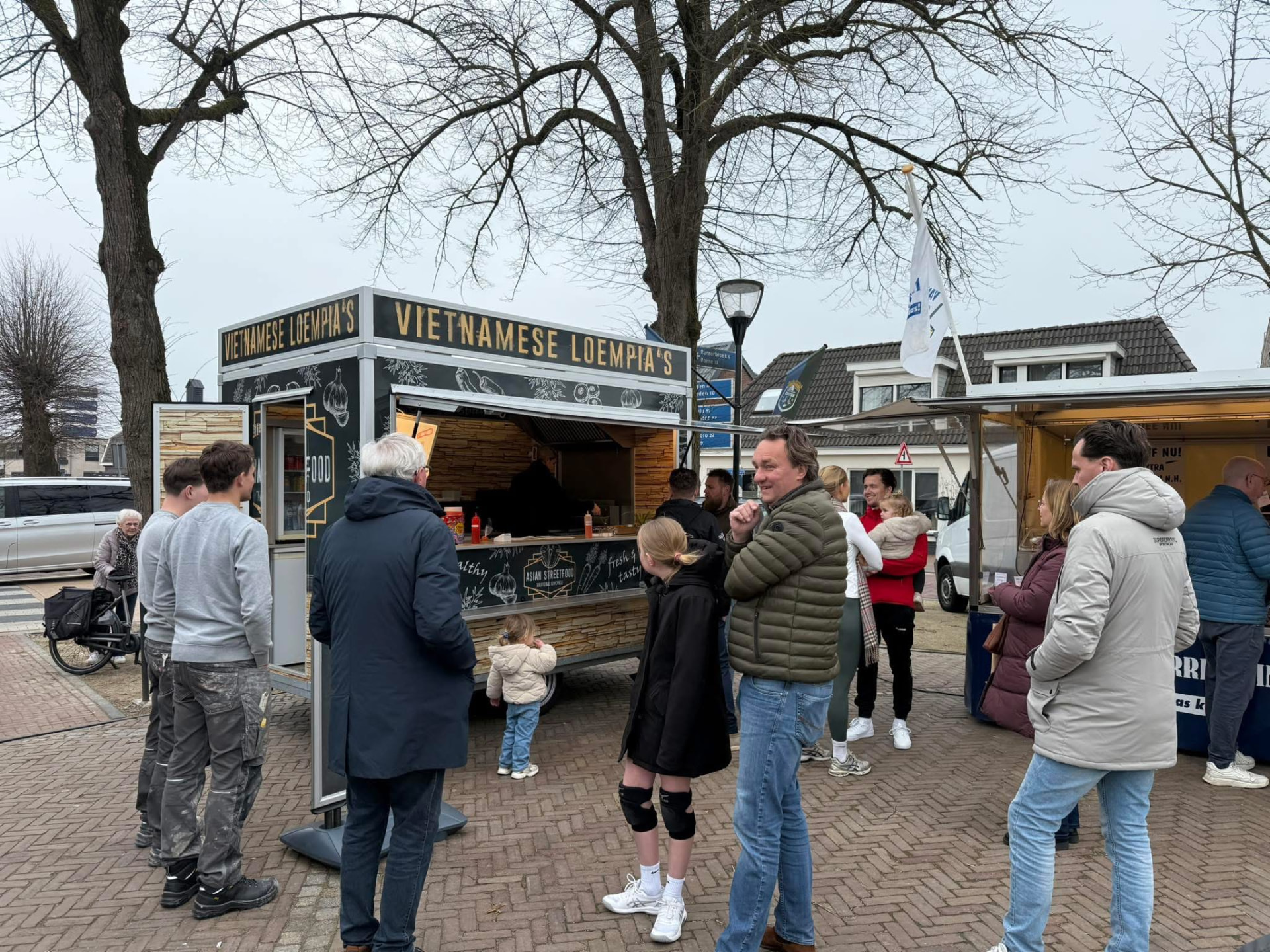 Onze kraam op een winterse markt